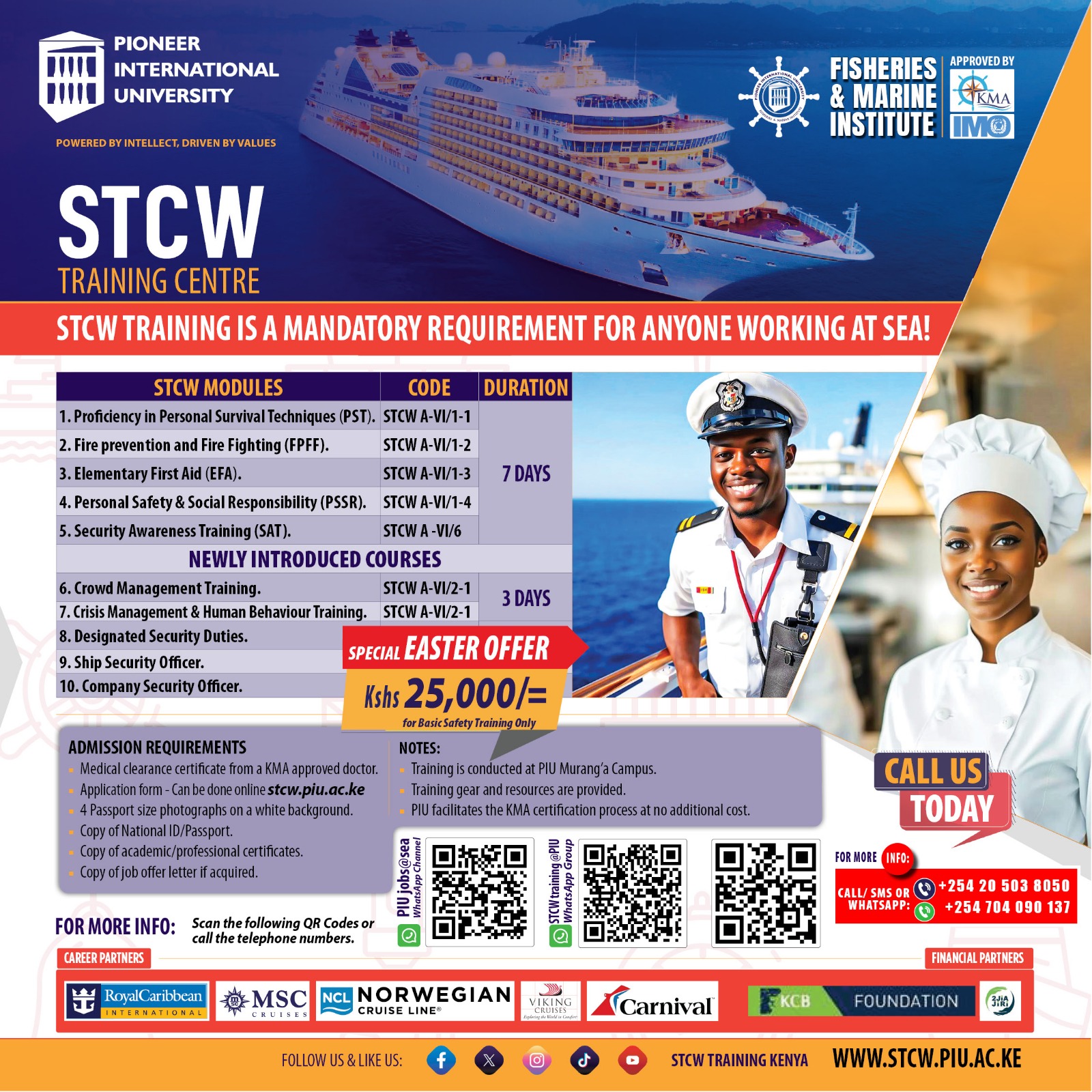 STCW Training in Kenya: 2026 Easter Offers & Course Costs at PIU